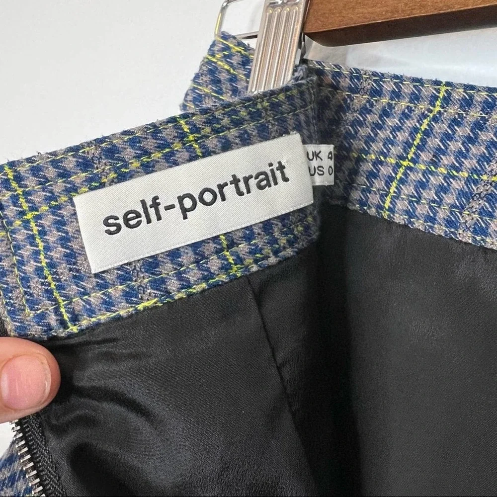 Self-Portrait Flounced Check Plaid Ruffle Skirt US 0 - Picture 15 of 16